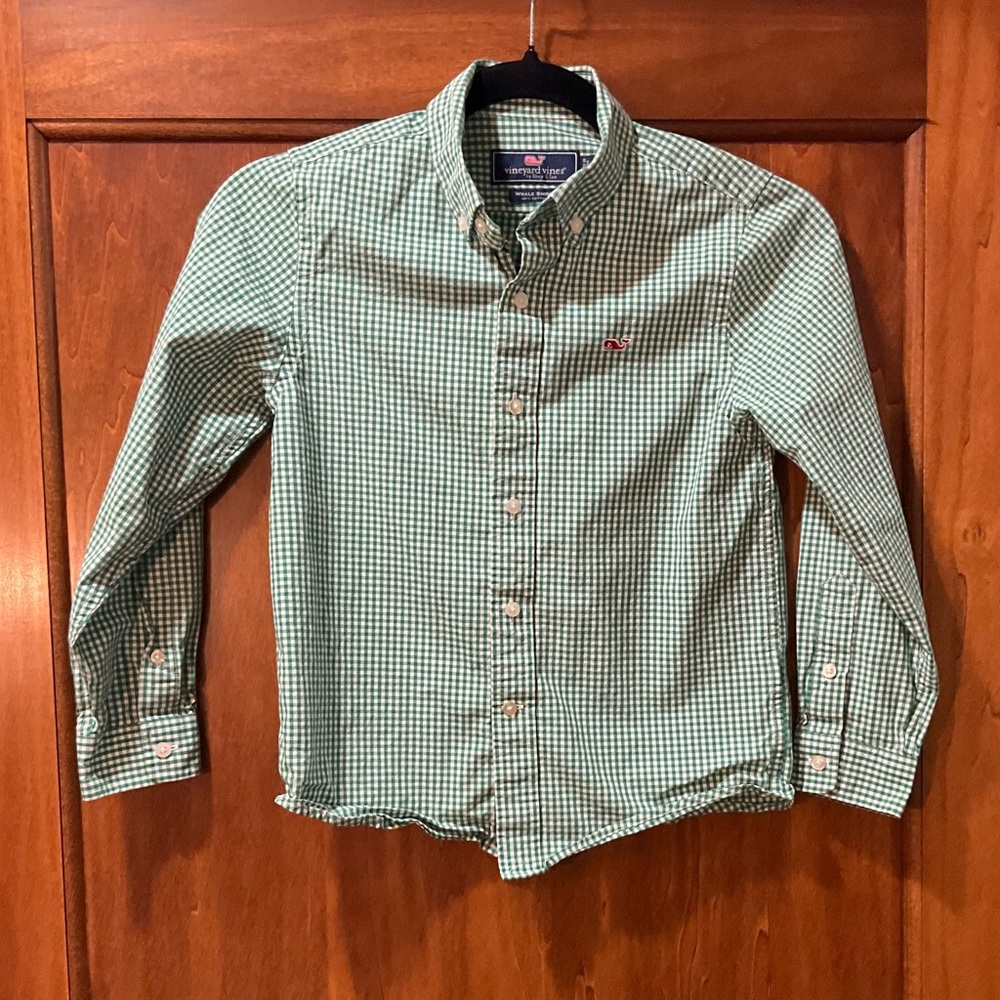 Vineyard Vines Green Checkered Shirt plaid